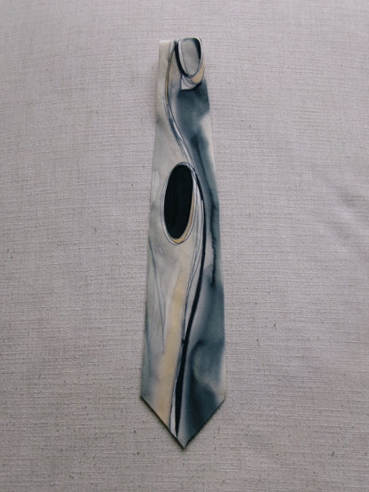 vintage blue marble tie