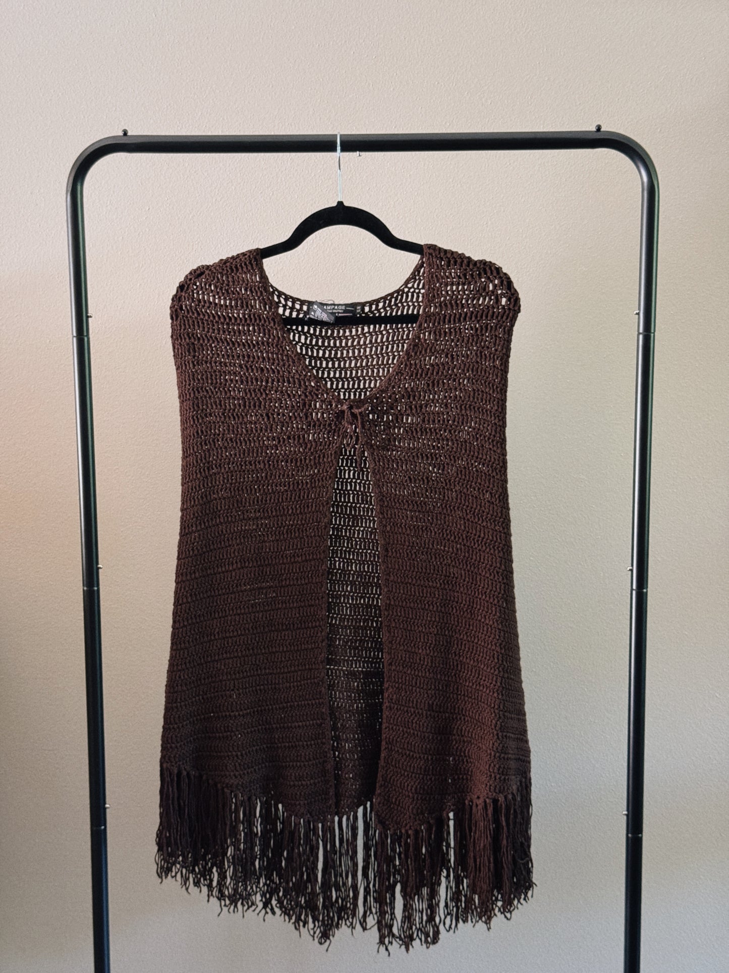 brown knit poncho