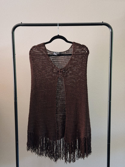 brown knit poncho