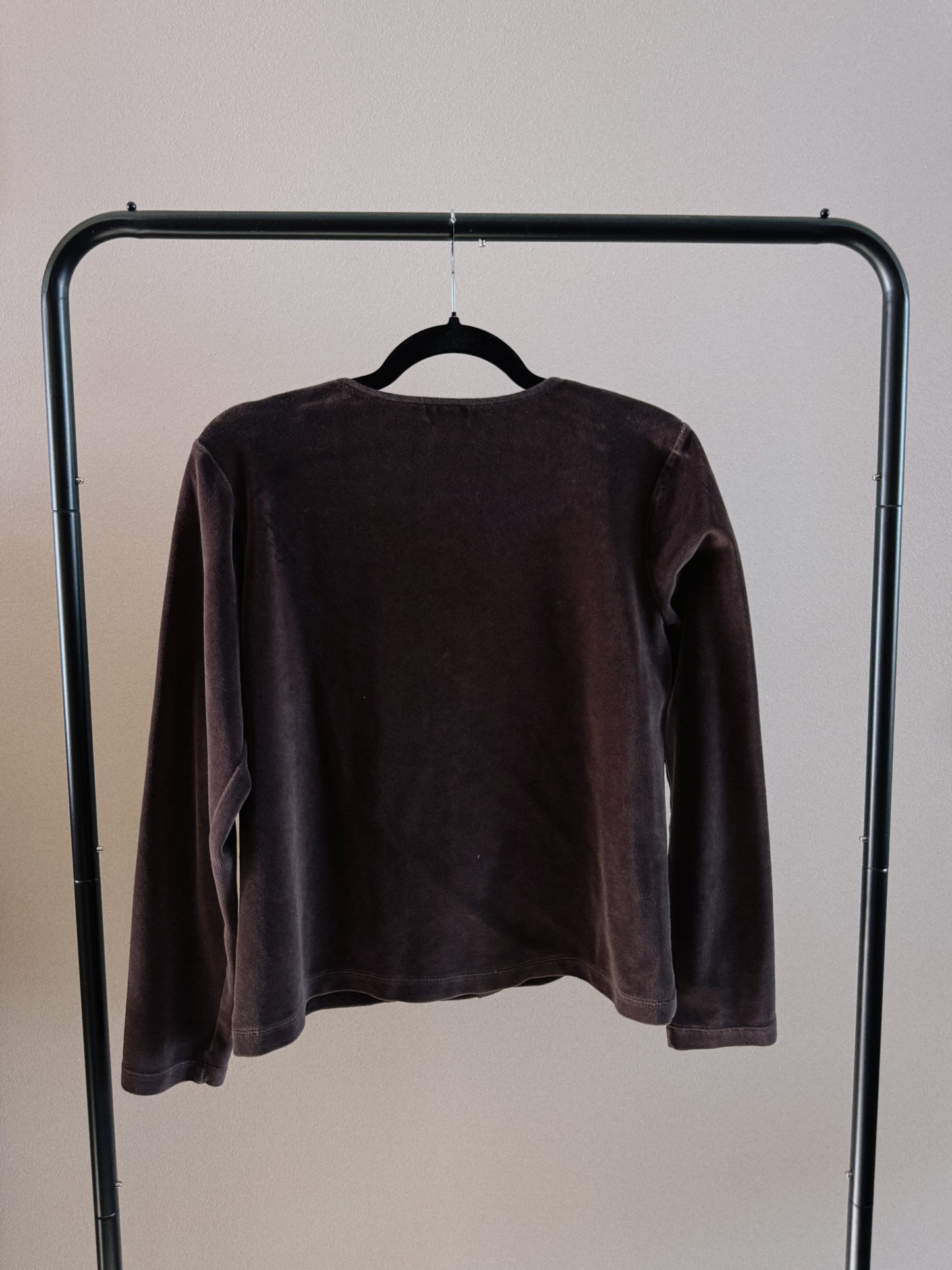 brown velvet cardigan