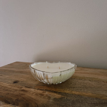 vintage glass heart candle