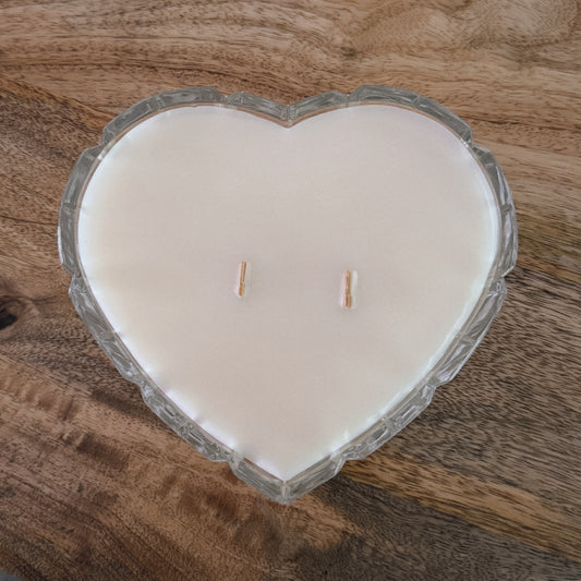 vintage glass heart candle