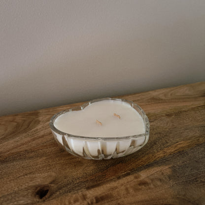 vintage glass heart candle