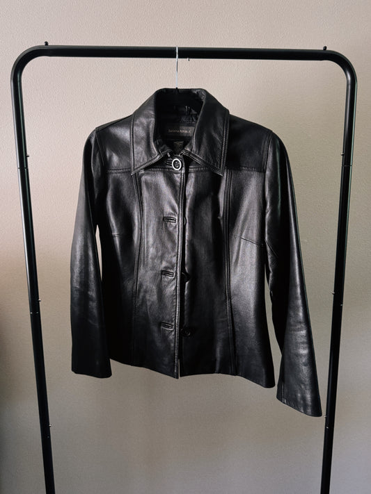 black genuine leather jacket