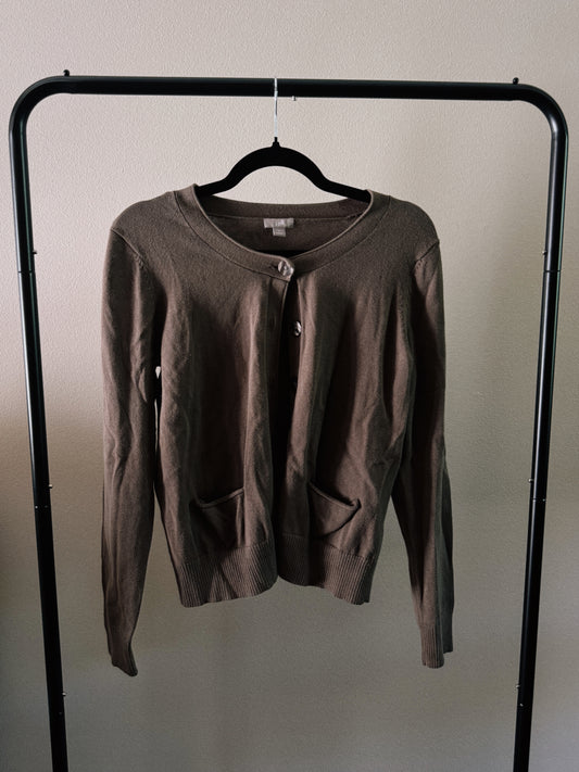 light brown cardigan