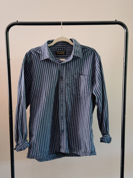 blue striped button down