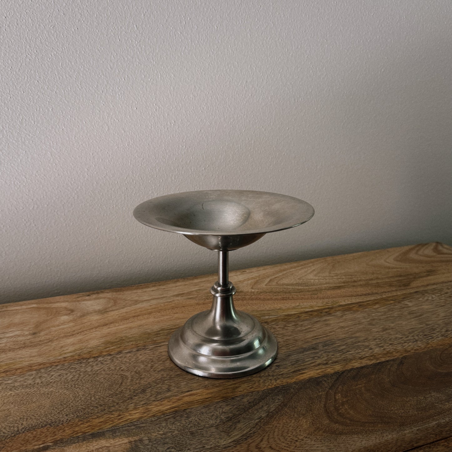 vintage metal pedestal dish