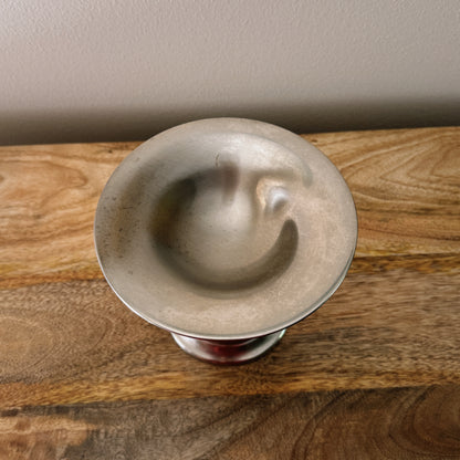 vintage metal pedestal dish