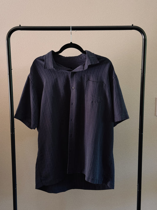 blue short sleeve button down shirt