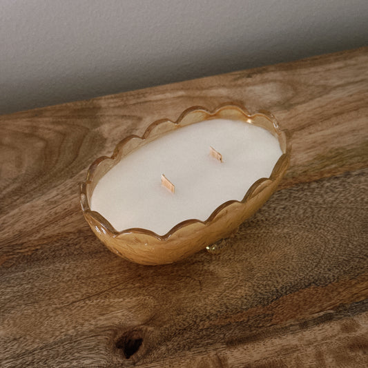vintage orange glass candle