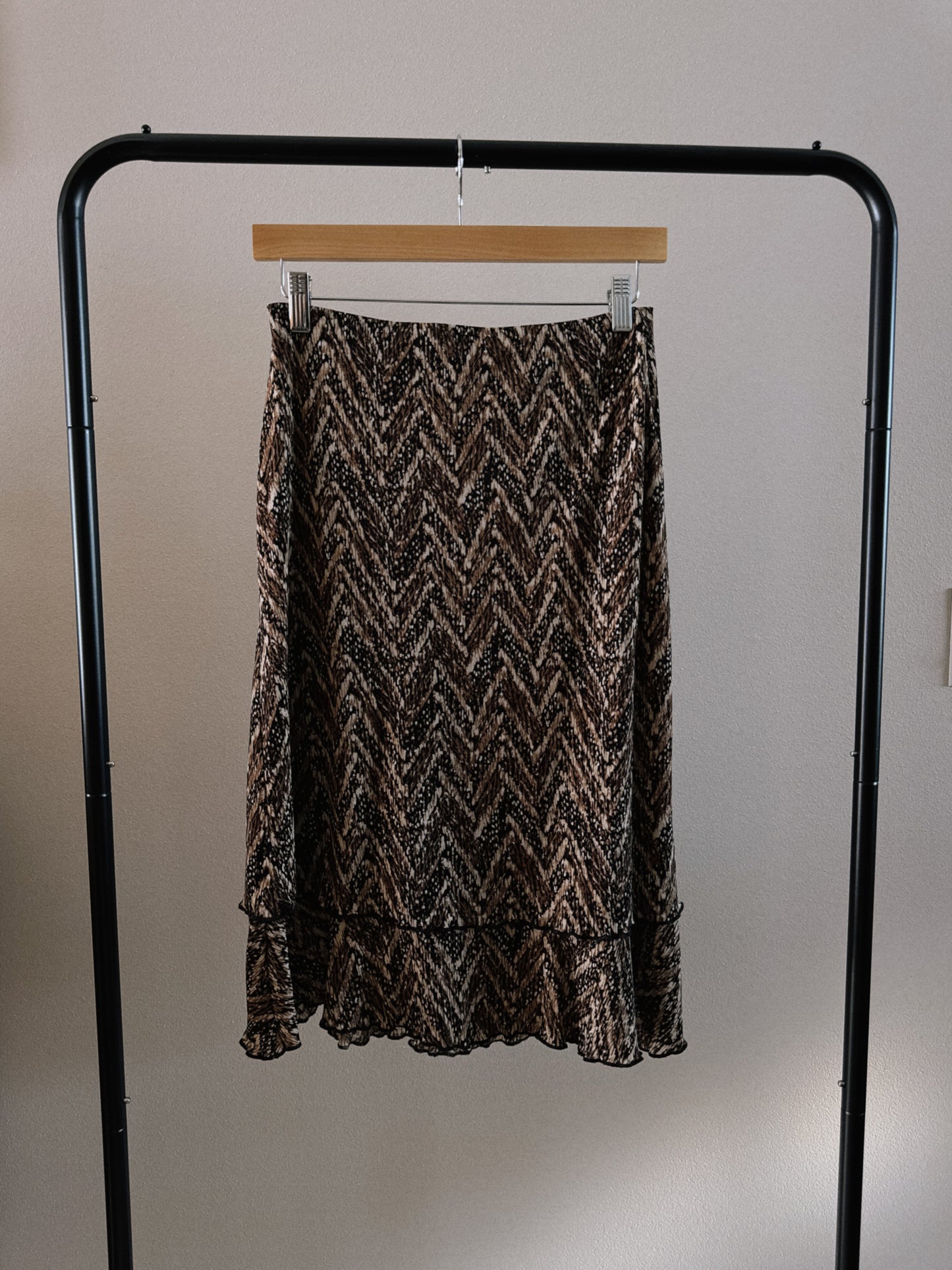 patterned midi skirt