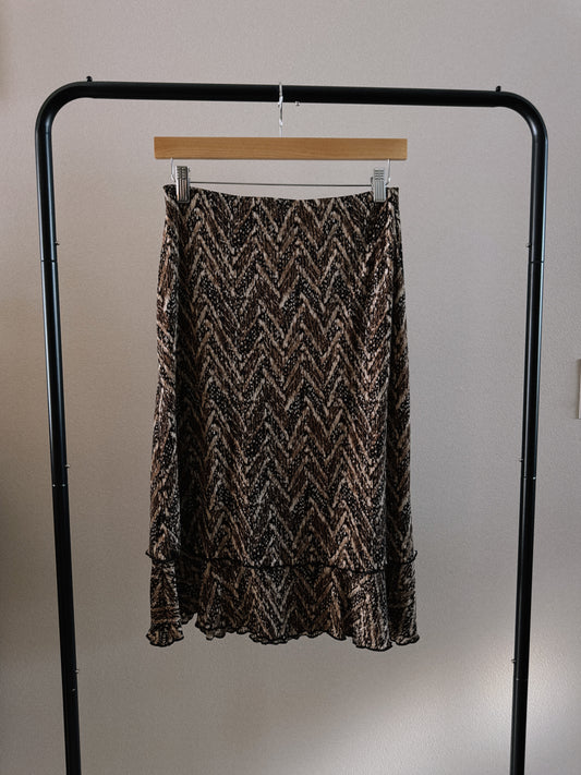 patterned midi skirt