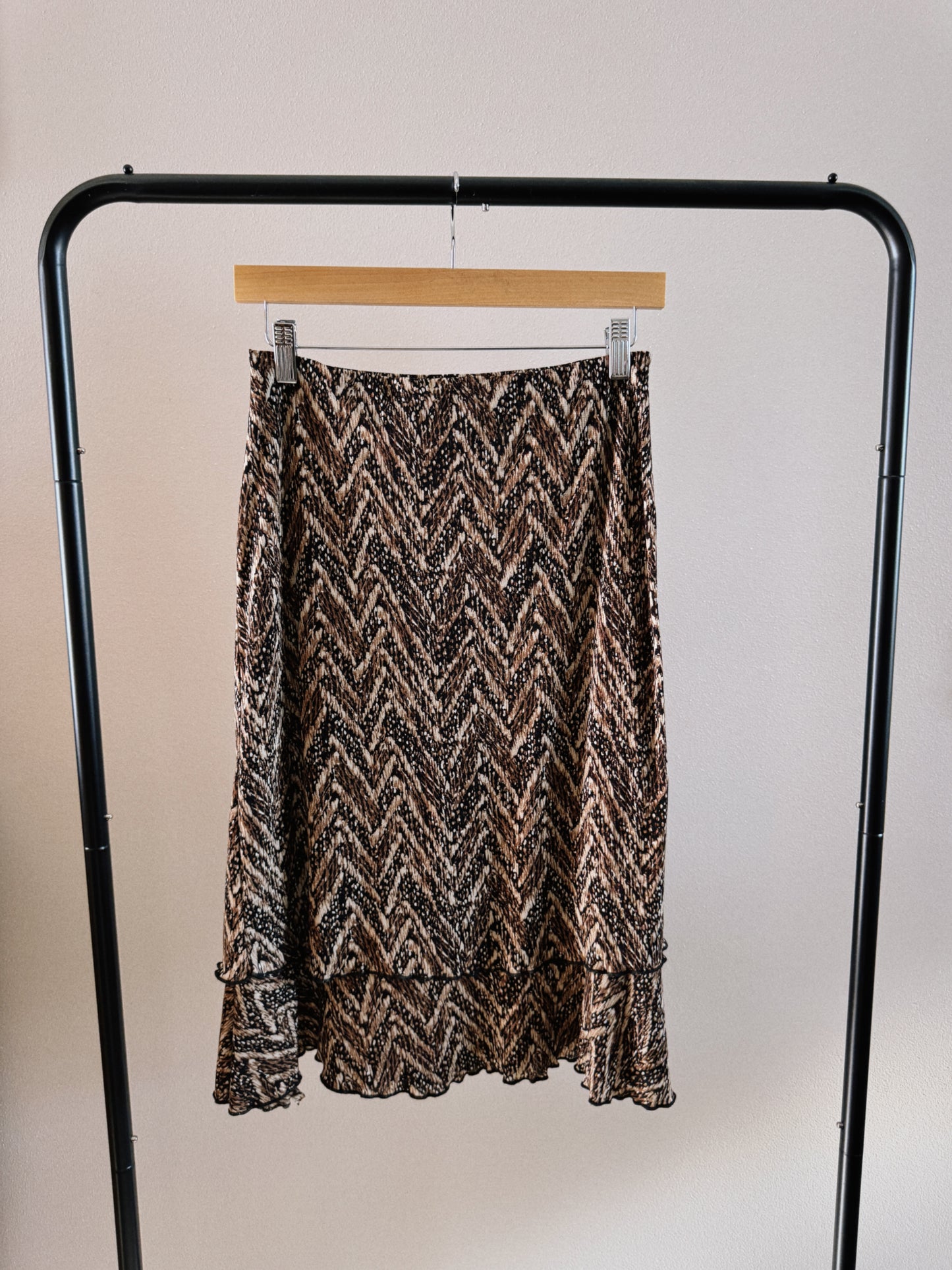 patterned midi skirt