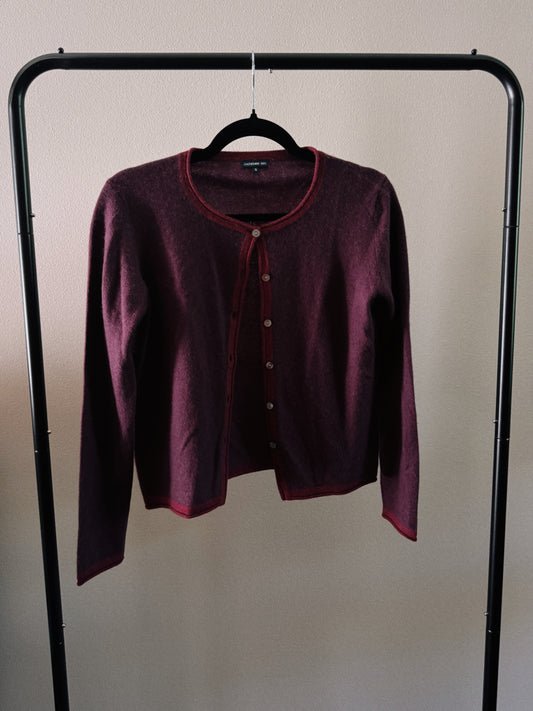 plum cashmere cardigan