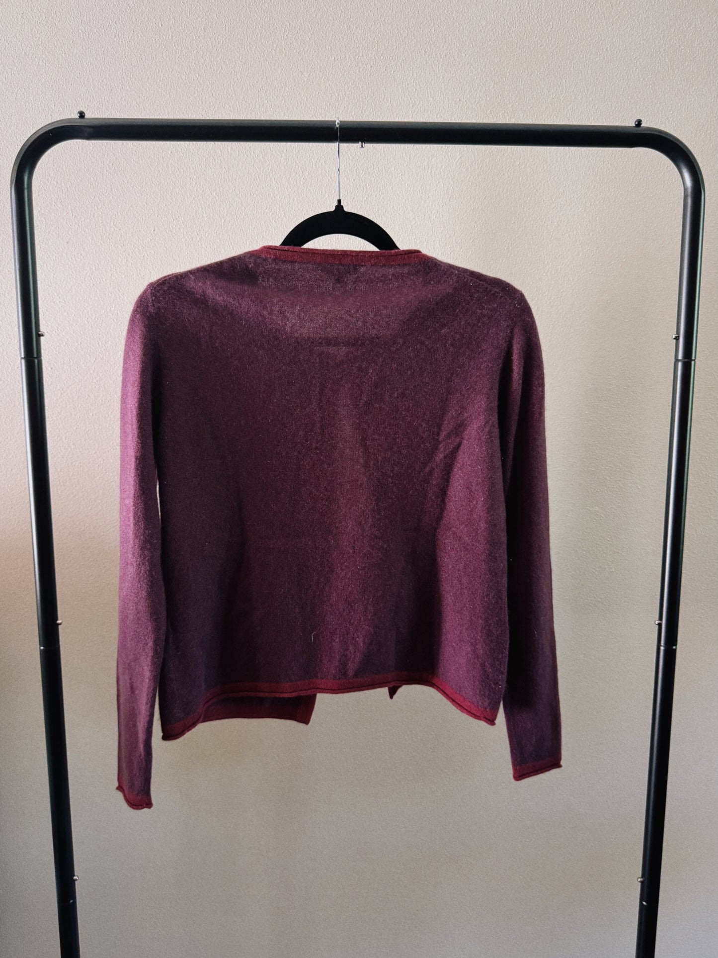 plum cashmere cardigan