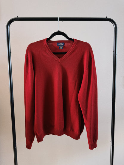 red wool sweater