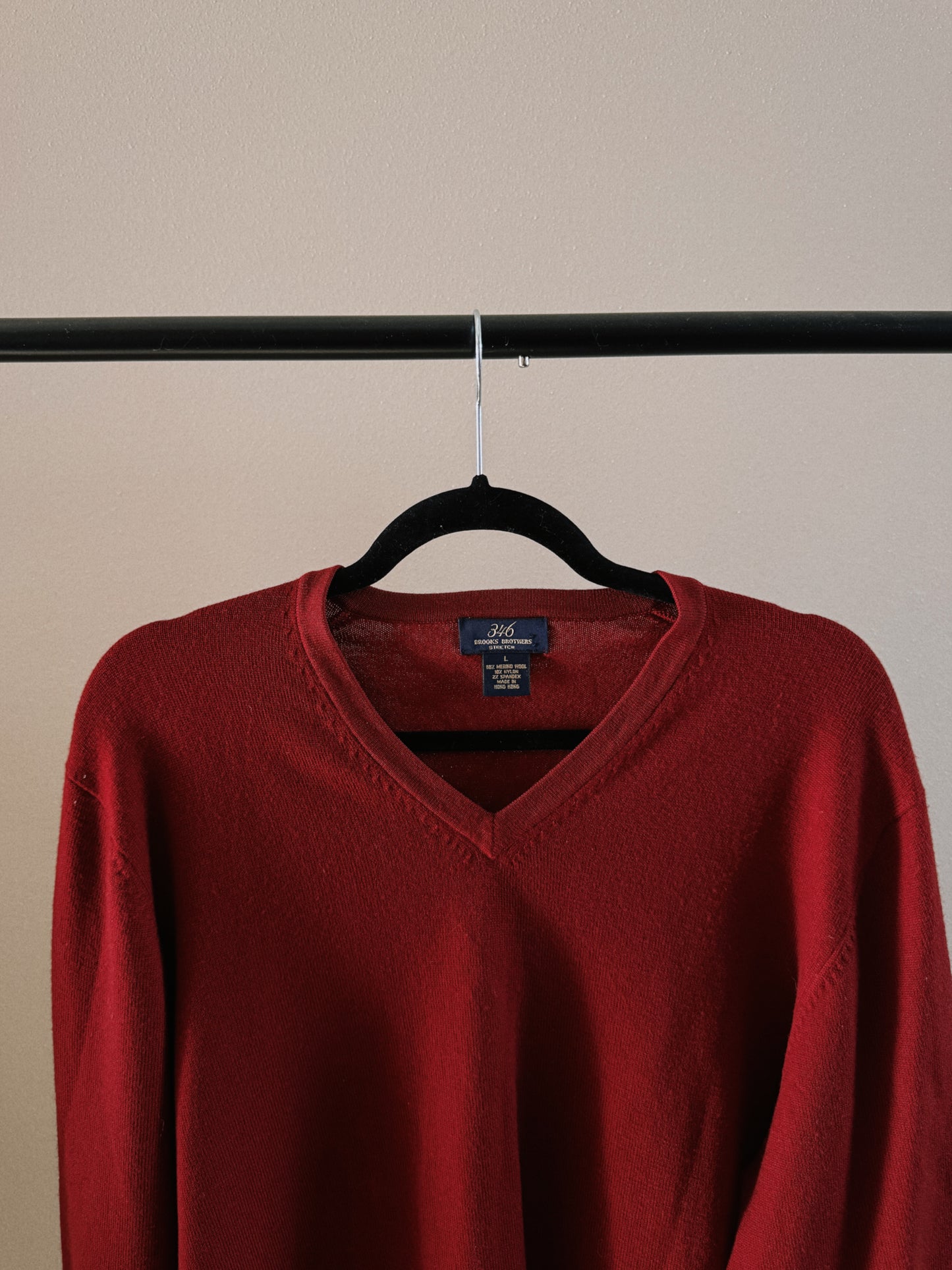 red wool sweater