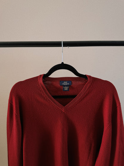 red wool sweater