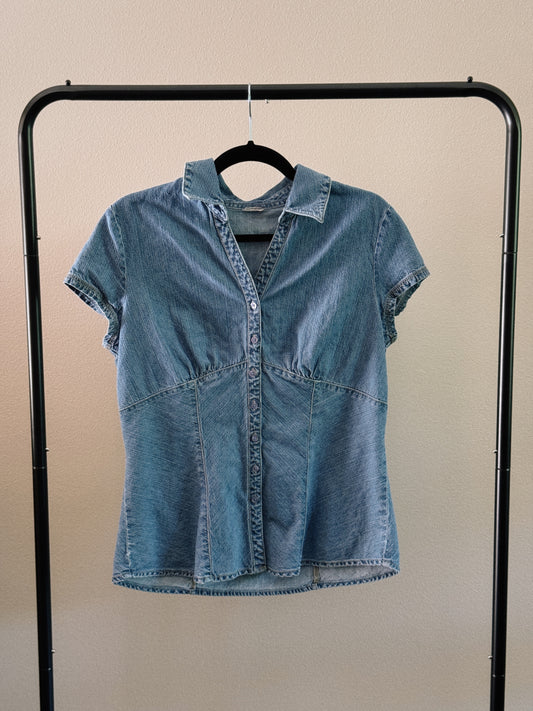 short sleeve denim top