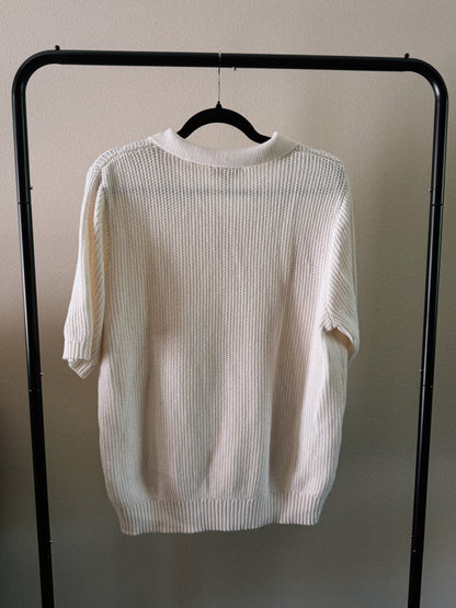 cream short sleeve sweater