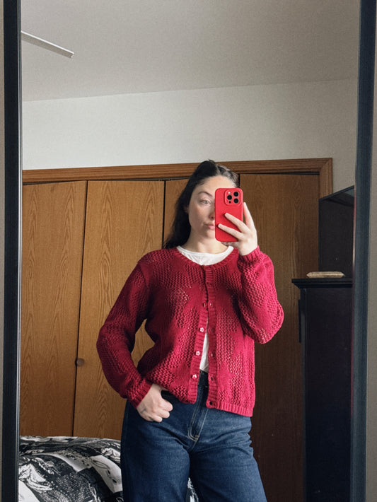 burgundy star cardigan