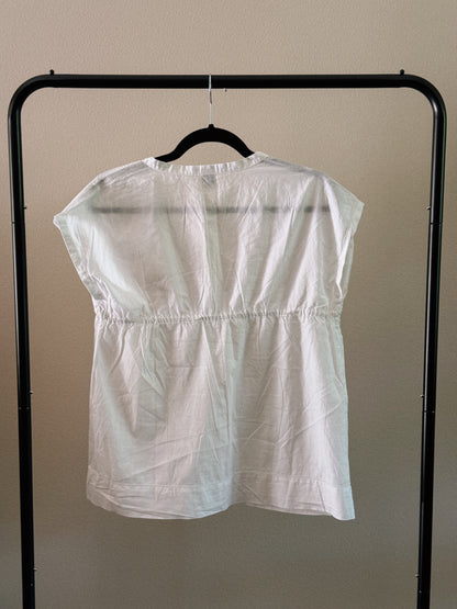 white semi sheer top