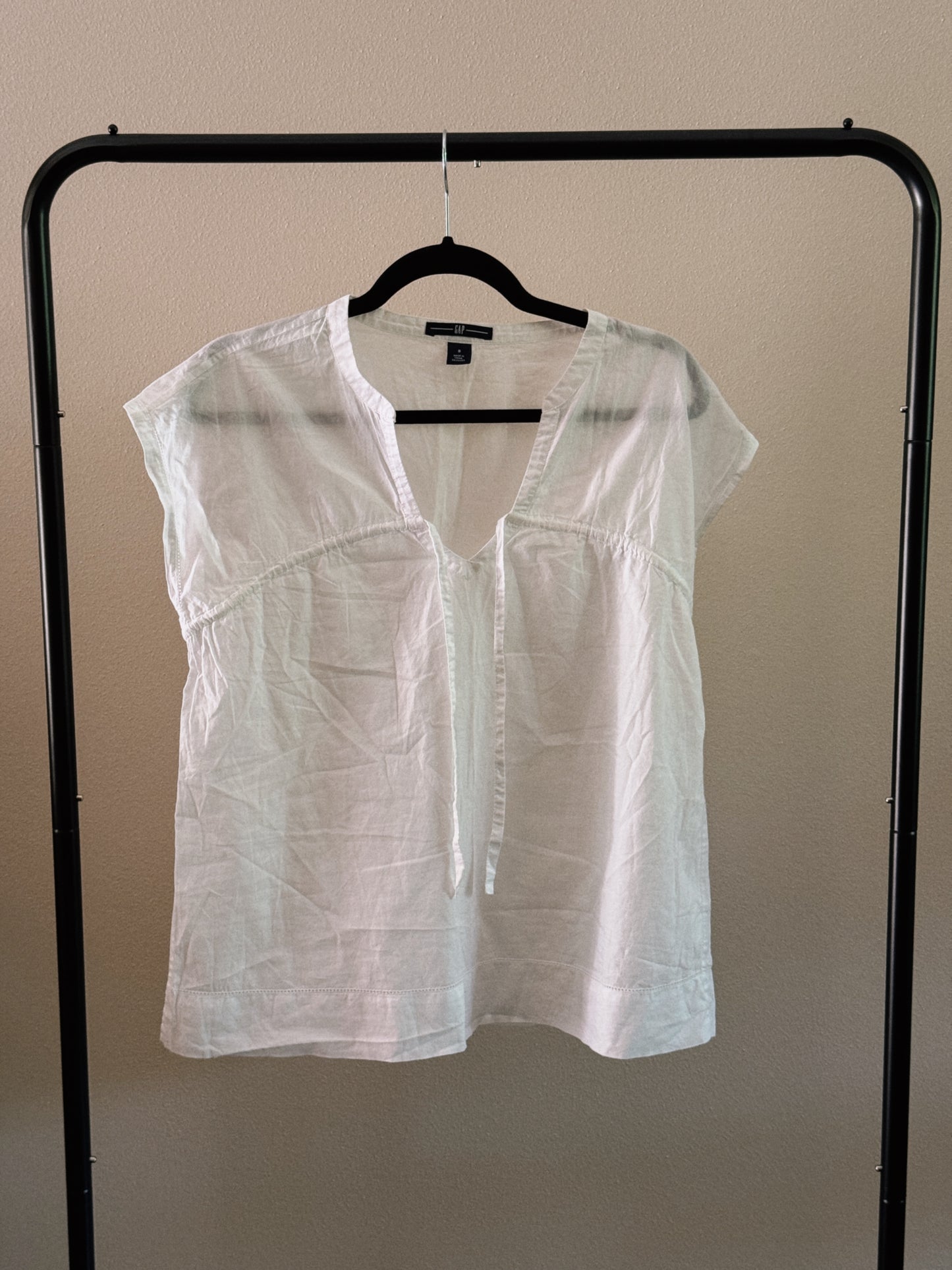 white semi sheer top