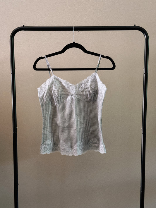 gray polka dot tank