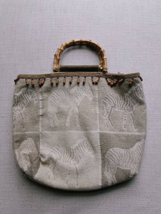 zebra tapestry tote