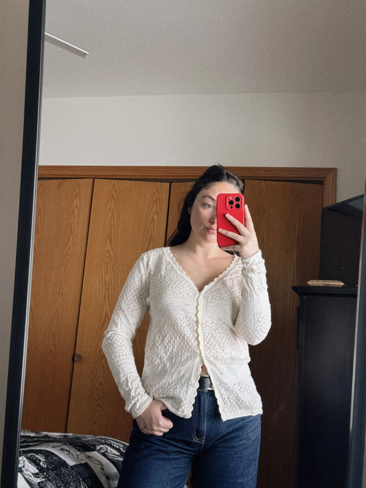 cream knit cardigan