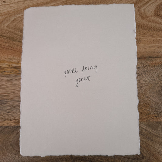 you’re doing great
