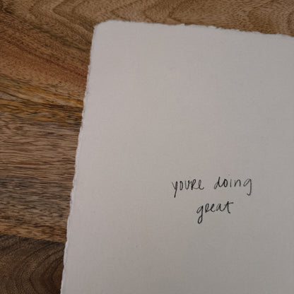 you’re doing great