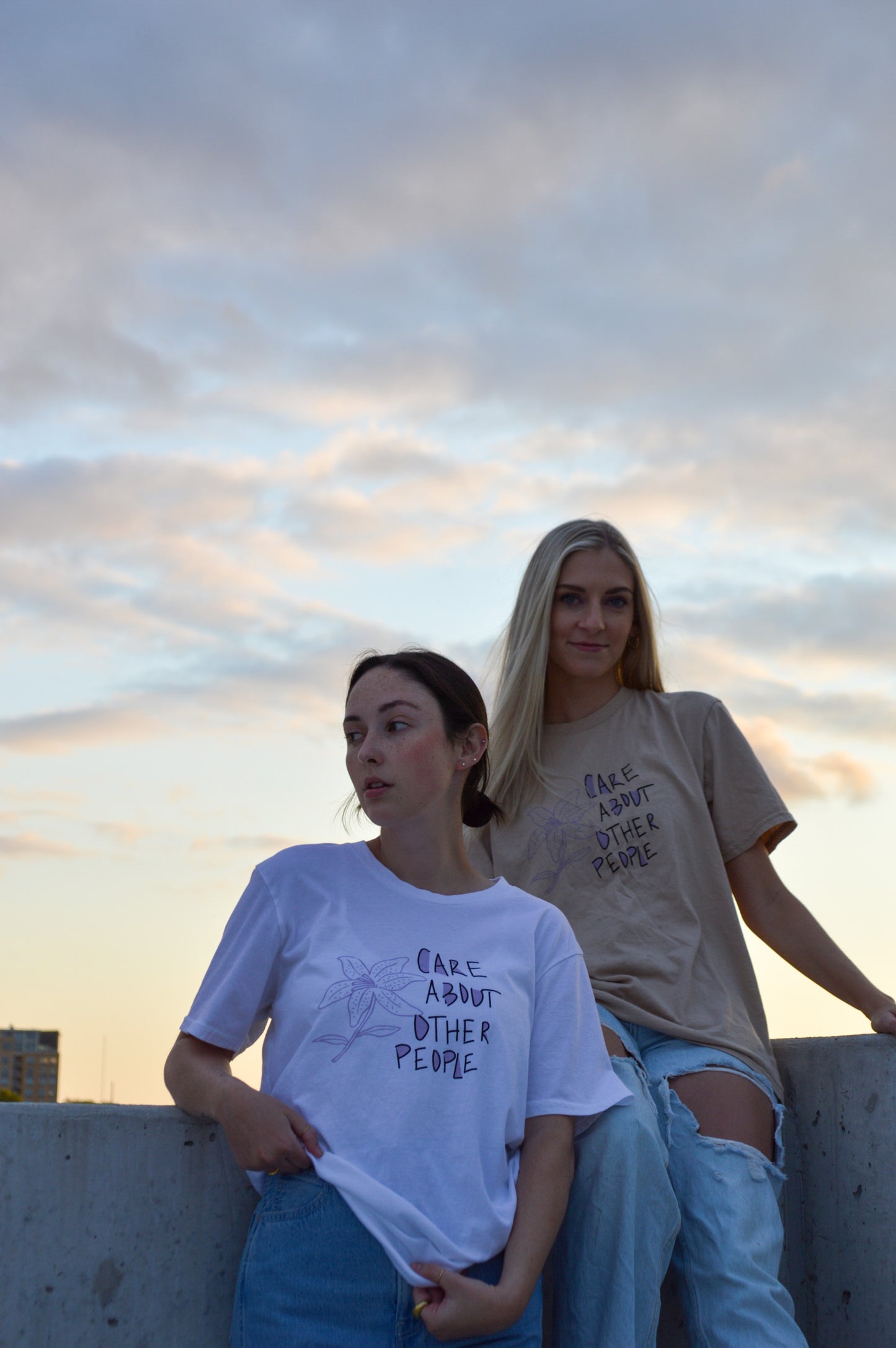 Care About Other People Tee on models